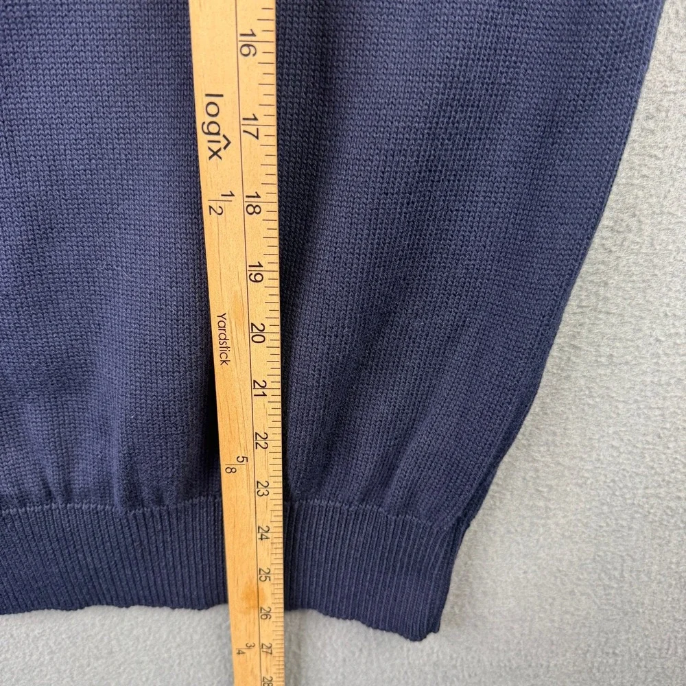 Brunello Cucinelli Mens Navy Blue 100% Cotton Mock Neck Sweater Small Thick